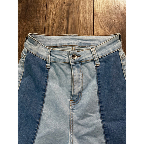 Shein XS High Waist Light Wash Skinny Jean with Thin Dark Line Denim Down Front - Picture 6 of 7